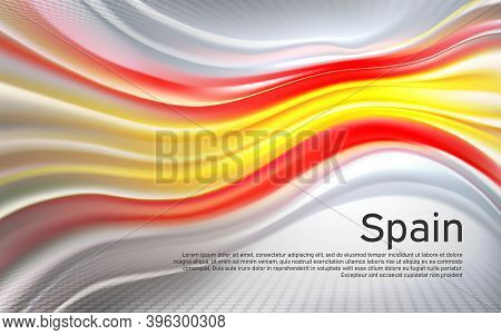 Spain Flag Background. Blurred Pattern Of Light Lines In The Colors Of The Spanish Flag, Business Br