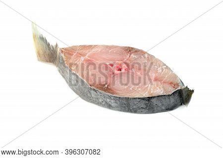 Spanish Mackerel Slice Or Spotted Mackerels Isolated On White Background ,scomberomorus