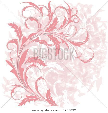 背景与粉红色的分支