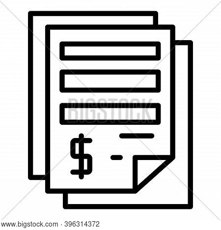 Money Papers Icon. Outline Money Papers Vector Icon For Web Design Isolated On White Background
