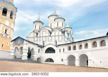 The Ancient Cathedral Of The Spaso-prilutsky Monastery Against The Background Of The Blue Sky.