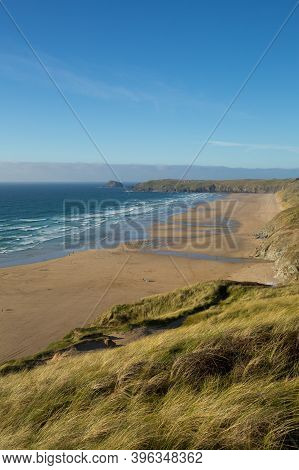 Perran Sands Coast Of North Cornwall Near Perranporth England Uk