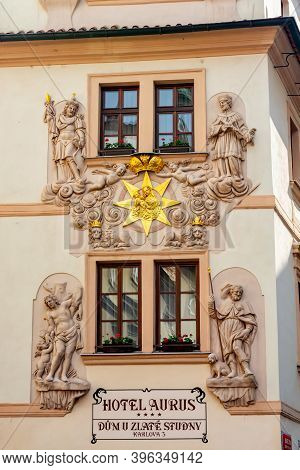 Golden Well House (u Zlate Studny) In Prague Old Town, Czech Republic - May 2019
