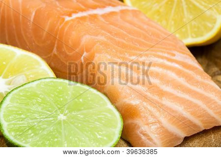 Posta de salmão fresca