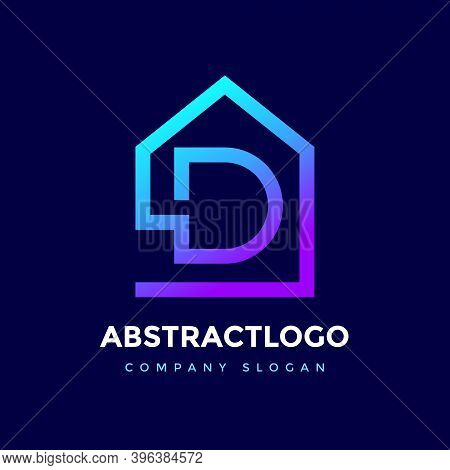 D Initial Letter Logo Design Modern Icon Creative Monogram For Real Estate