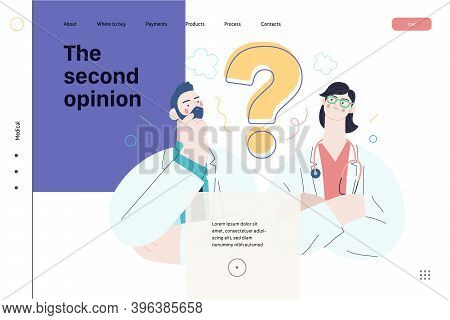 Medical Insurance Template -second Opinion On A Matter -modern Flat Vector Concept Digital Illustrat
