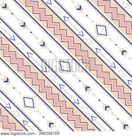 Seamless Ethnic Pattern With Geometric Shapes