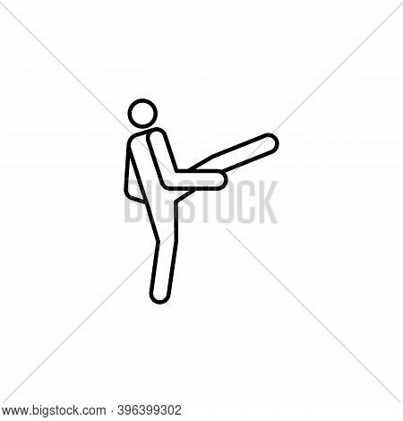 Ushiro Geri, Karate Line Icon. Signs And Symbols Can Be Used For Web, Logo, Mobile App, Ui, Ux