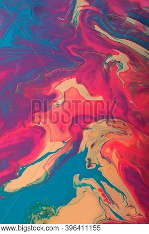 Multicolored Marble Background In Muted Colors.mixed Nail Polishes,make Up Concept.beautiful Stains 