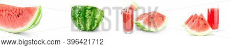 Group Of Watermelon Isolated On A White Background