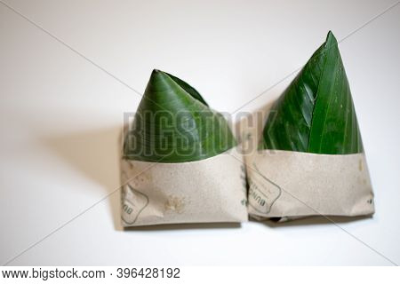 Shallow Depth Of Field Focus On Nasi Lemak Bungkus (packed Fragrance Rice) National Breakfast Dish O