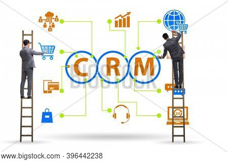 CRM custromer relationship management concept with businessman