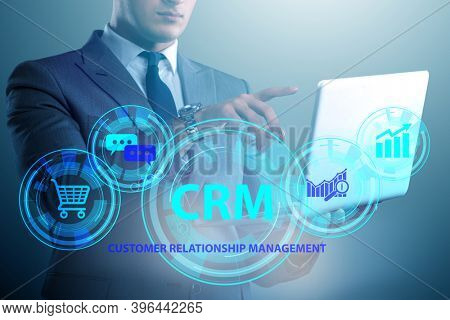 CRM custromer relationship management concept with businessman