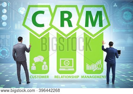 CRM custromer relationship management concept with businessman
