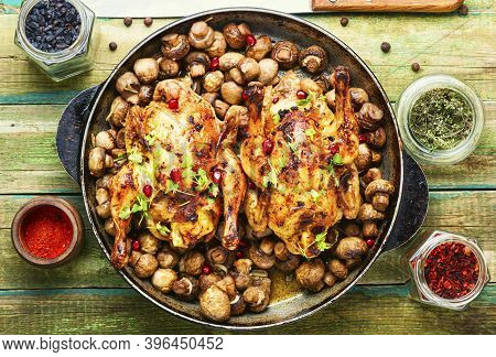 Fried Chicken With Mushrooms