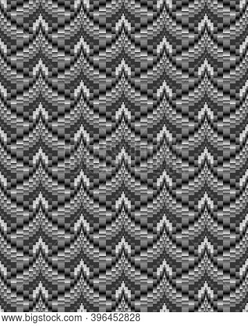 Abstract Illustration Based On Weaving Bargello Can Be Used For Prints On Fabrics And Clothes