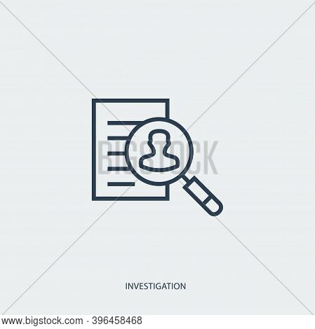 Vector Outline Icon Of Legal Proceedings - Investigation