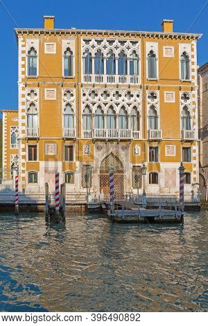 Venice, Italy - January 11, 2017: Palace Cavalli Franchetti Academia Art Gallery At Grand Canal In V