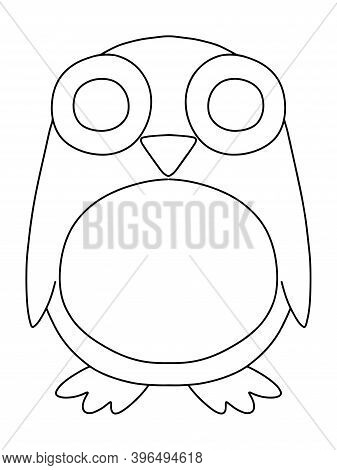 Little Penguin Coloring Page Stock Vector Illustration. Happy Winter Holidays Full Length Animal Pri