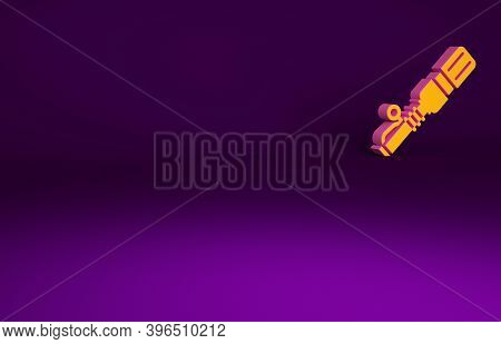 Orange Rkg 3 Anti-tank Hand Grenade Icon Isolated On Purple Background. Minimalism Concept. 3d Illus