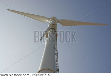 Wind Power Generator At Shoreham Harbour, West Sussex, England