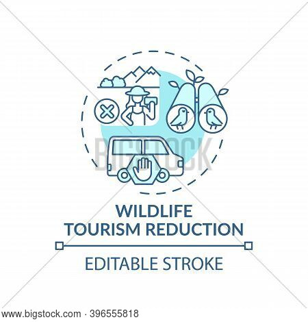 Wildlife Tourism Reduction Turquoise Concept Icon. Preserve Biodiversity. Animal Abuse. Nature Conse