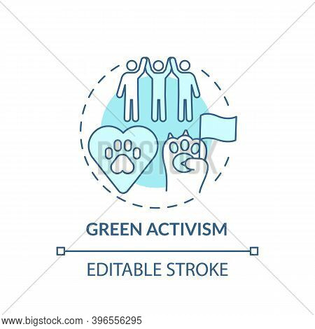 Green Activism Turquoise Concept Icon. Environment Protection Movement. Animal Abuse, Wildlife Conse