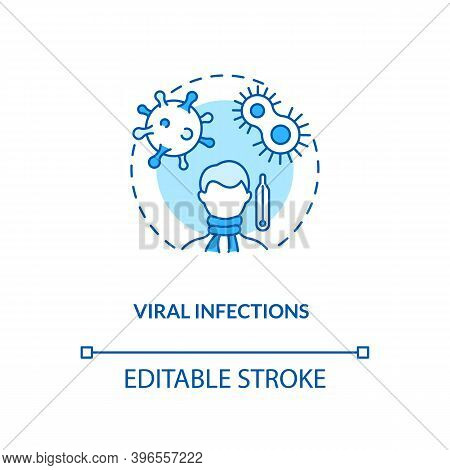 Viral Infections Concept Icon. Cfs Cause Idea Thin Line Illustration. Post-viral Fatigue. Body Aches