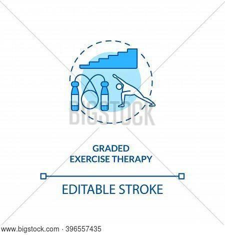 Graded Exercise Therapy Concept Icon. Cfs Treatment Idea Thin Line Illustration. Sport Activities. A