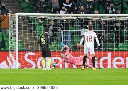 Krasnodar, Russia - November 24, 2020: Evgeni Gorodov Of Fc Krasnodar In Action During The Uefa Cham