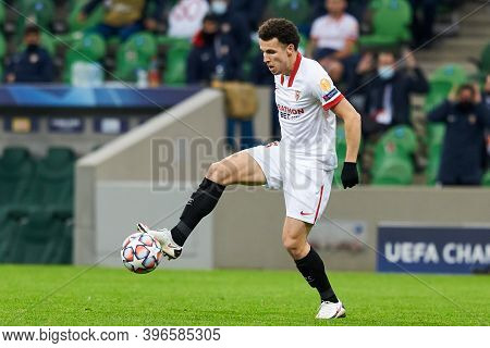 Krasnodar, Russia - November 24, 2020: Oussama Idrissi Of Sevilla Fc In Action During The Uefa Champ