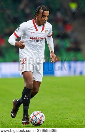 Krasnodar, Russia - November 24, 2020: Jules Kounde Of Sevilla Fc In Action During The Uefa Champion