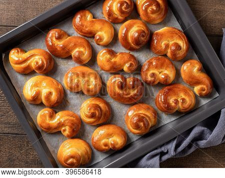 Czech Sweet Easter Pastry Called Jidasky Or Jidase, Top View