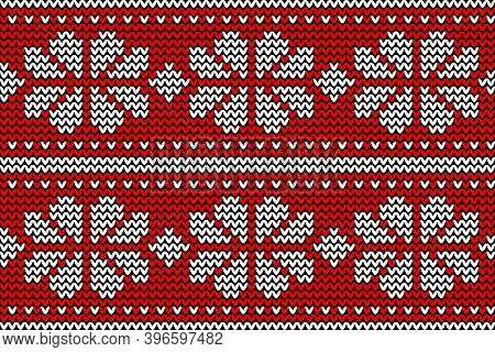 Christmas And Winter Knitted Seamless Pattern, Scandynavian Style
