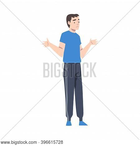 Young Man Showing Rejection And Refusal Gesture With His Hands Vector Illustration