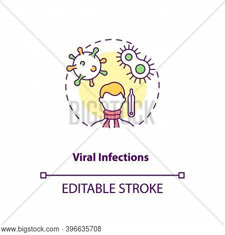 Viral Infections Concept Icon. Cfs Cause Idea Thin Line Illustration. Post-viral Fatigue. Immune Sys
