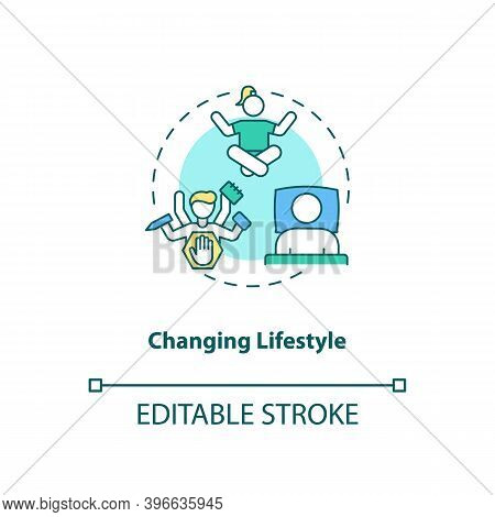 Changing Lifestyle Concept Icon. Cfs Treatment Idea Thin Line Illustration. Energy Levels Improvemen