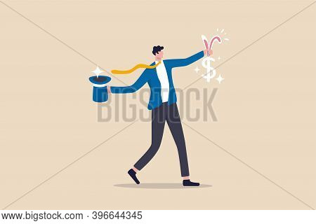 Easy Money, Surprise Stock Profit Investment, Magical To Be Rich Success Financial Saving Concept, S