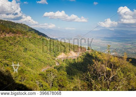 Beautiful Mountain Panorama Taken On Motorbike Trip From Cam Ranh To Dalat, Vietnam. Khanh Hoa, Ninh