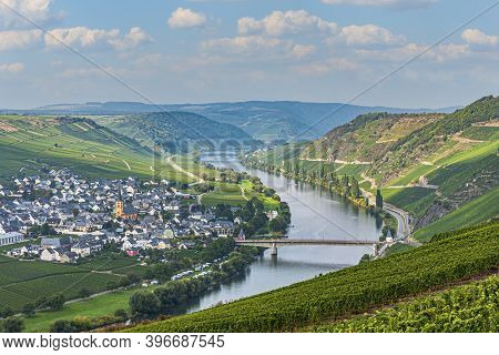 Famous Moselle River Loop In Trittenheim, Germany