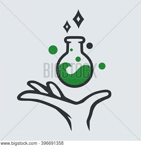 Scient Medical Test Tube Logo. Chemistry Element