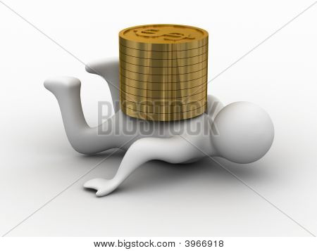 Finanskrisen. Isolerade 3D-bild