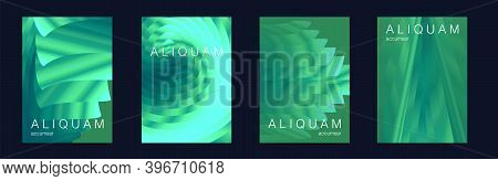 Vintage Paper Gradient Texture. Light Stylish Luxury Flyer. Green And Aqua Menthe Metallic Business 