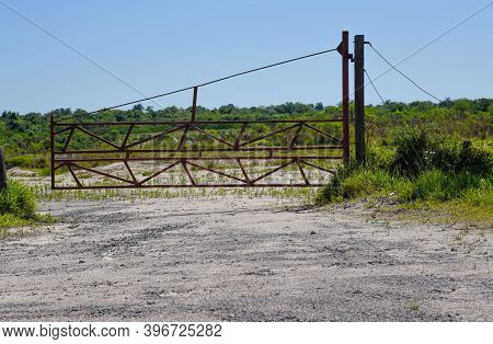 Late Afternoon. Dusk In Farm Areas. Pampa Biome In Southern Brazil. Rural Landscape. Interior Of The