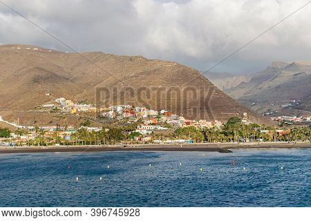 San Sebastian De La Gomera Located In The Valley Barranco De La Villa Seen From The Cruise Ship Term