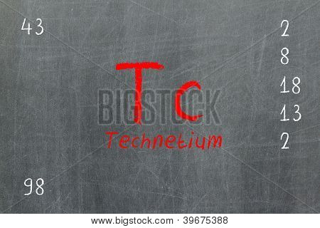 Izolované tabule s periodické tabulky, technecium