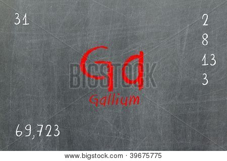Isolated Blackboard With Periodic Table, Gallium