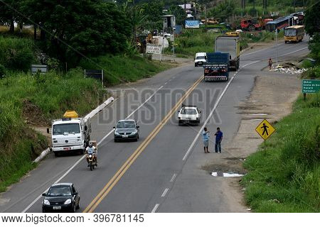 Itabuna, Bahia, Brazil - February 14, 2012: View Of Highway Br 101 In The City Of Itabuna, In Southe