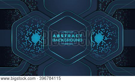 Abstract Geometric Blue Background.modern Dark Abstract Background Vector, Modern Abstract Backgroun