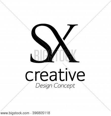 Creative Initial Connected Letters Sx Logo Monogram Style